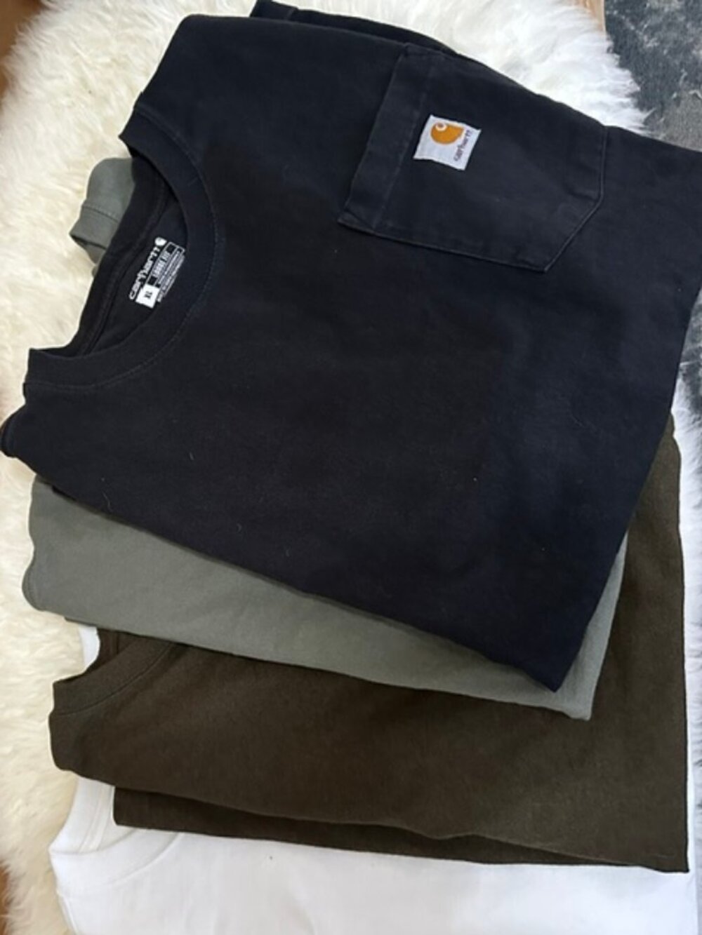 Carhartt Men's Iconic K87 Pocket T-Shirt Bundle 4 Shirts Loose Fit